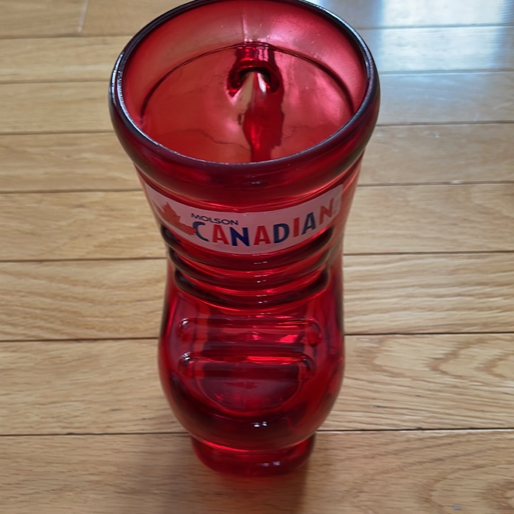 Molson Canadian skate beer glass